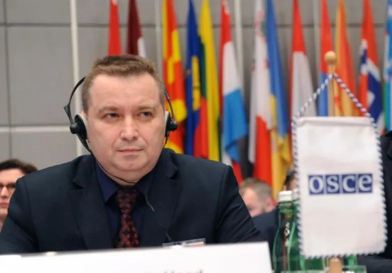 Ông Valery Revenko tại cuộc họp của Tổ chức An ninh và Hợp tác châu Âu (OSCE) hồi năm 2018. Ảnh: OSCE