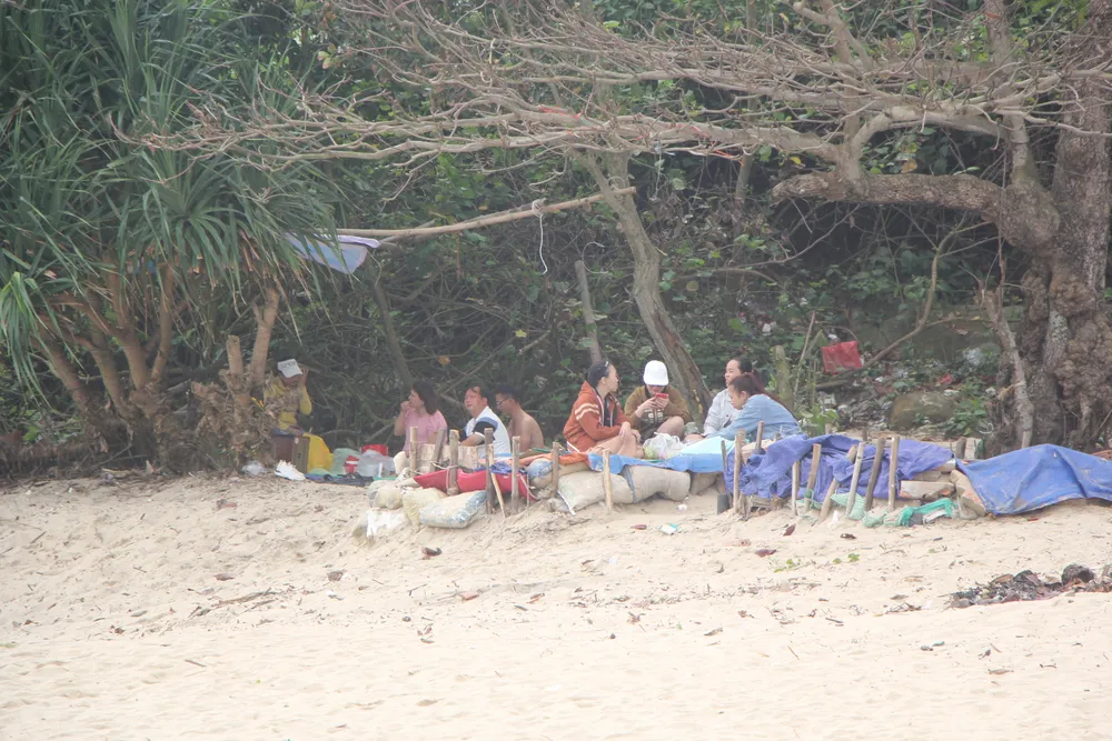 Bãi rêu Nam Ô là điểm du lịch tự phát, diễn ra trong thời gian ngắn theo mùa rêu mọc nên chưa có đơn vị quản lý. Ảnh: NGÔ QUANG