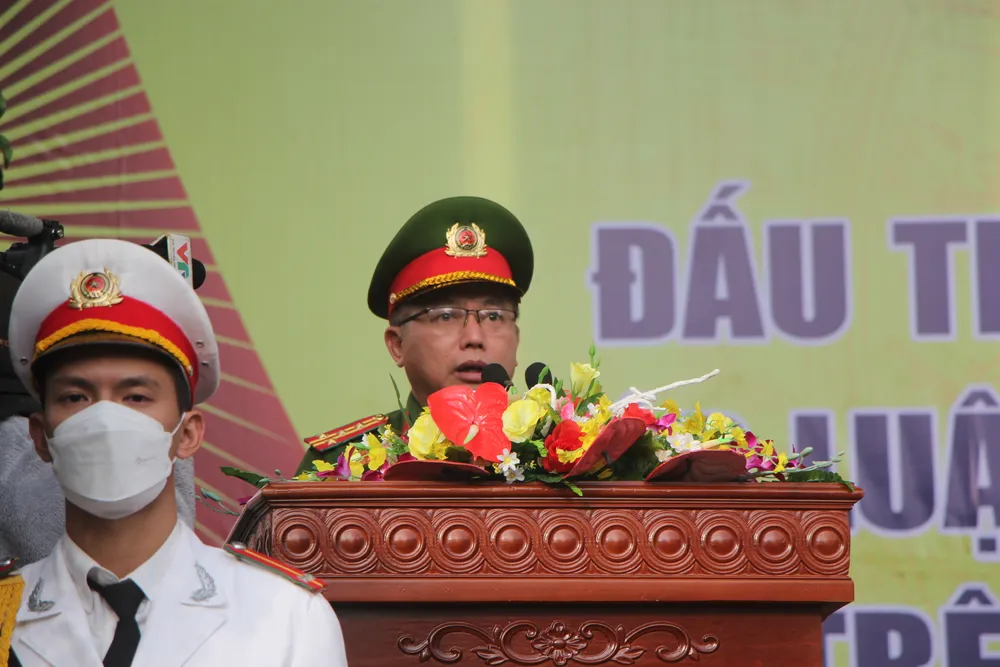 Đại tá Nguyễn Văn Tăng, Phó Giám đốc Công an TP Đà Nẵng phát biểu tại lễ ra quân. Ảnh: NGÔ QUANG Đại tá Nguyễn Văn Tăng, Phó Giám đốc Công an TP Đà Nẵng phát biểu tại lễ ra quân. Ảnh: NGÔ QUANG