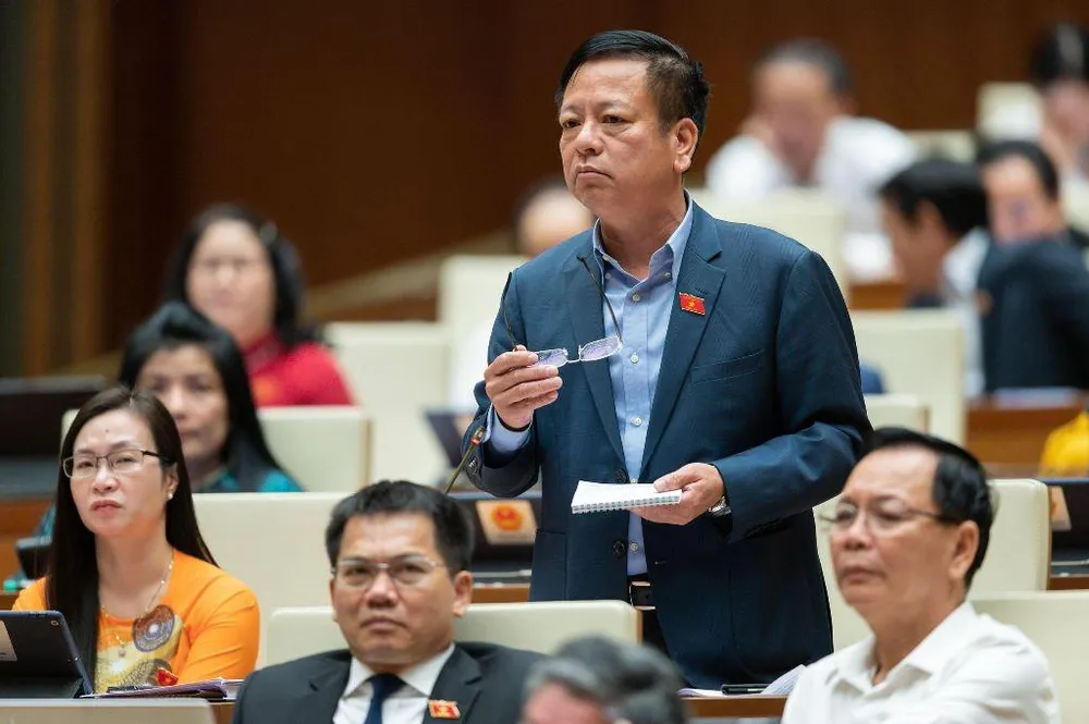 ĐB Nguyễn Trường Giang phát biểu tại phiên toàn thể.