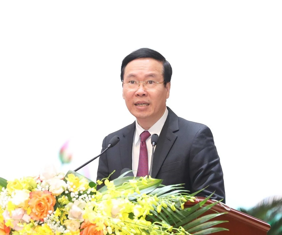 Thường trực Ban Bí thư Võ Văn Thưởng phát biểu tại hội nghị.