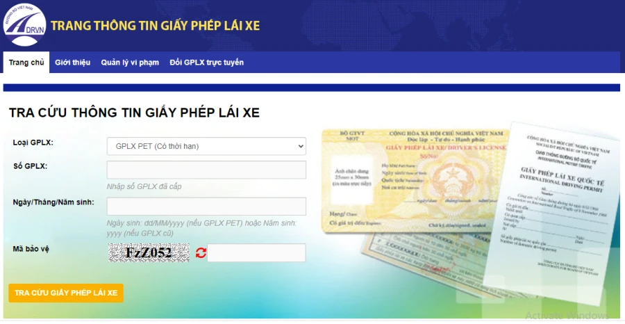 Một số trang website giả mạo trang thông tin điện tử giấy phép lái xe. Ảnh: V.LONG Một số trang website giả mạo trang thông tin điện tử giấy phép lái xe. Ảnh: V.LONG