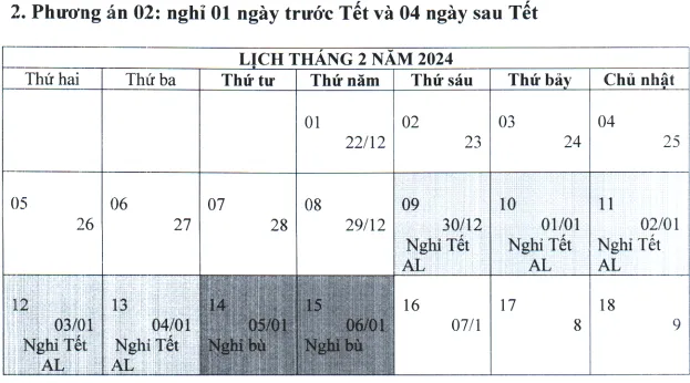 Phương án hai công chức, viên chức cũng được nghỉ 7 ngày. phuong-an-nghi-tet-2024-2.png
