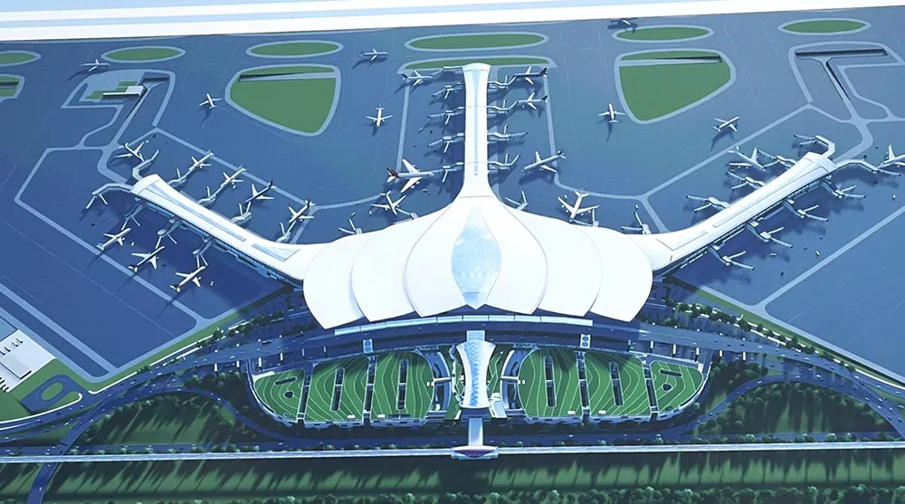 Mô hình nhà ga hành khách sân bay Long Thành.
