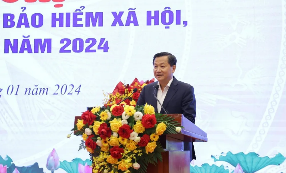 Phó Thủ tướng giao 8 nhiệm vụ cho BHXH Việt Nam ảnh 2 Phó Thủ tướng Lê Minh Khái phát biểu chỉ đạo tại hội nghị.