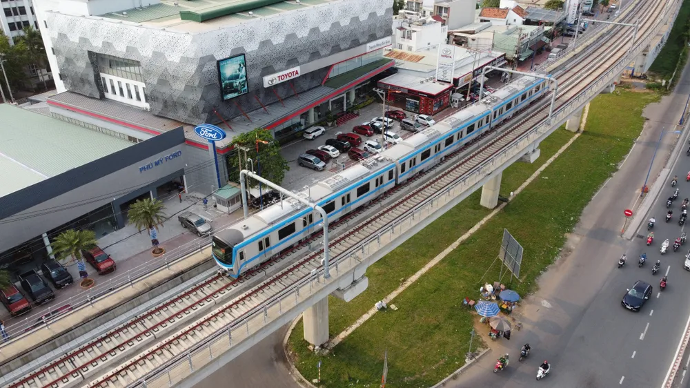 Kết nối sân bay Tân Sơn Nhất và Long Thành bằng đường sắt đô thị ảnh 1 Hệ thống đường sắt đô thị TP.HCM. Ảnh: Đ.TRANG