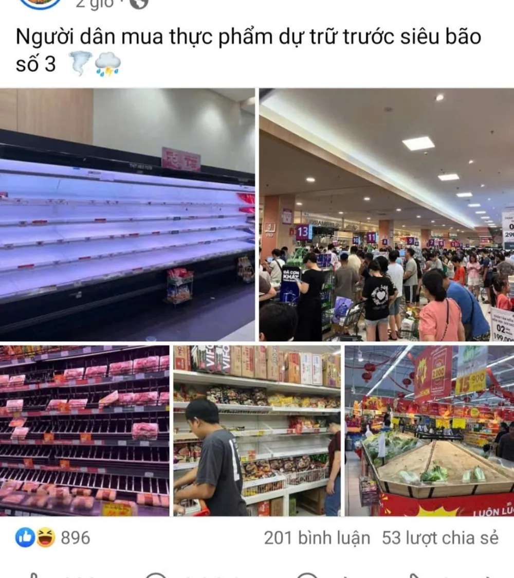Trên mạng xã hội nhiều người thông tin về việc nhiều thực phẩm cháy hàng. Ảnh: P.HONG nguoi-dan-do-xo-tich-tru-luong-thuc-ty.jpg