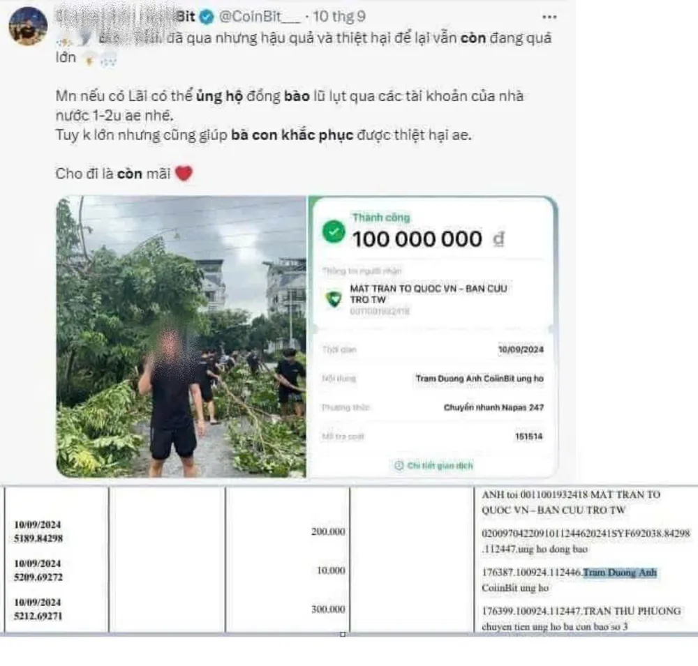 ủng hộ người dân vùng lũ