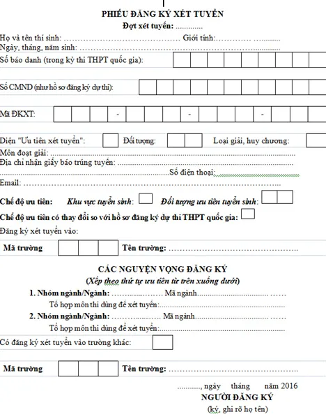 Cách xét tuyển đại học, phiếu đăng ký xét tuyển đại học, xét tuyển đại học 2016. điểm thi đại học 2016,Bộ GDĐT