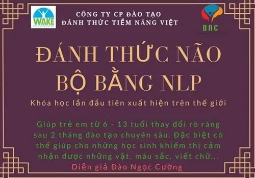 Dừng hoạt động khóa đào tạo đánh thức não bộ bằng NLP ảnh 1 Logo quảng cáo của Công ty CP Đào tạo đánh thức tiềm năng Việt về Khóa đào tạo đánh thức não bộ bằng NLP.