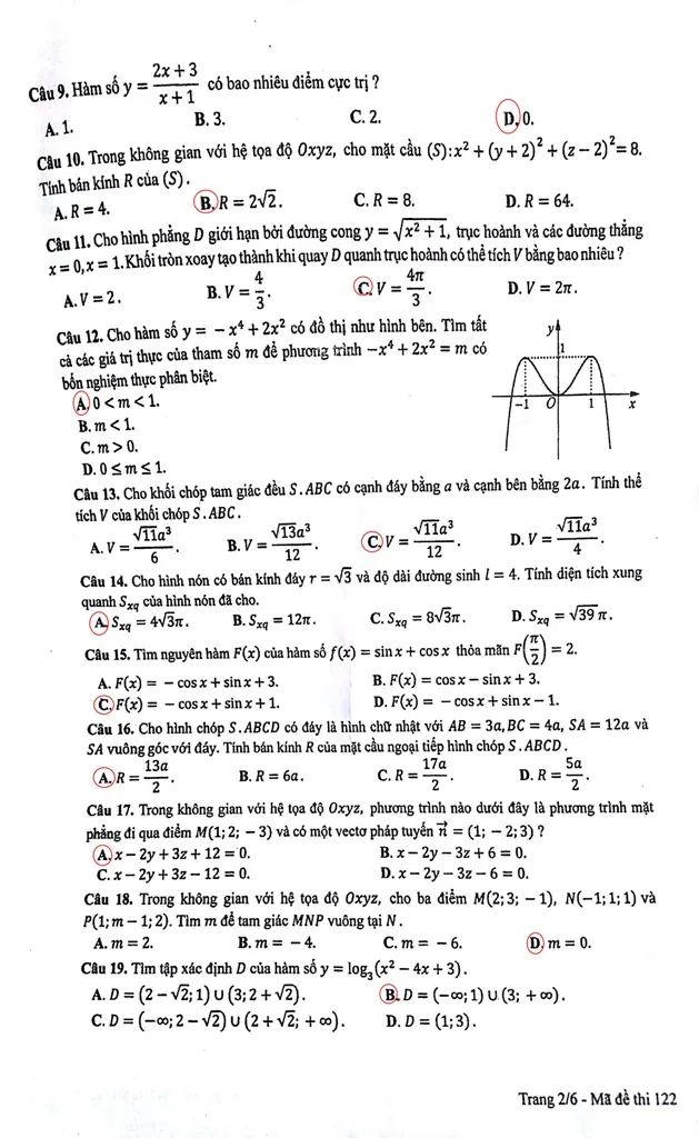 Đề thi, bài giải gợi ý các mã đề môn Toán ảnh 3