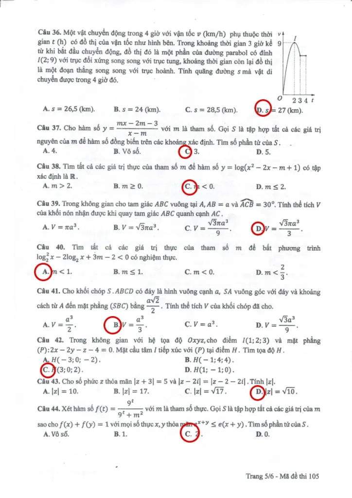 Đề thi, bài giải gợi ý các mã đề môn Toán ảnh 20