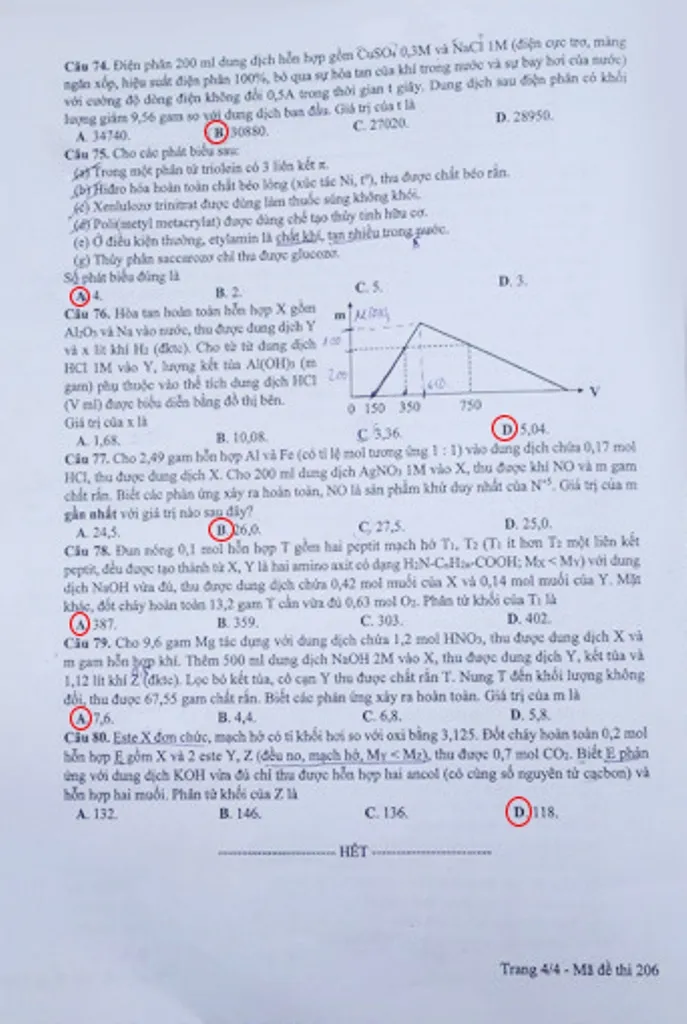 Đề thi, gợi ý bài giải các mã đề môn Hóa học ảnh 7