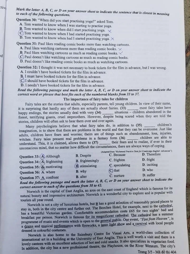 Đề thi và gợi ý bài giải môn Ngoại ngữ kỳ thi THPT 2019 ảnh 3 Đề thi và gợi ý bài giải môn Ngoại ngữ kỳ thi THPT 2019 ảnh 3