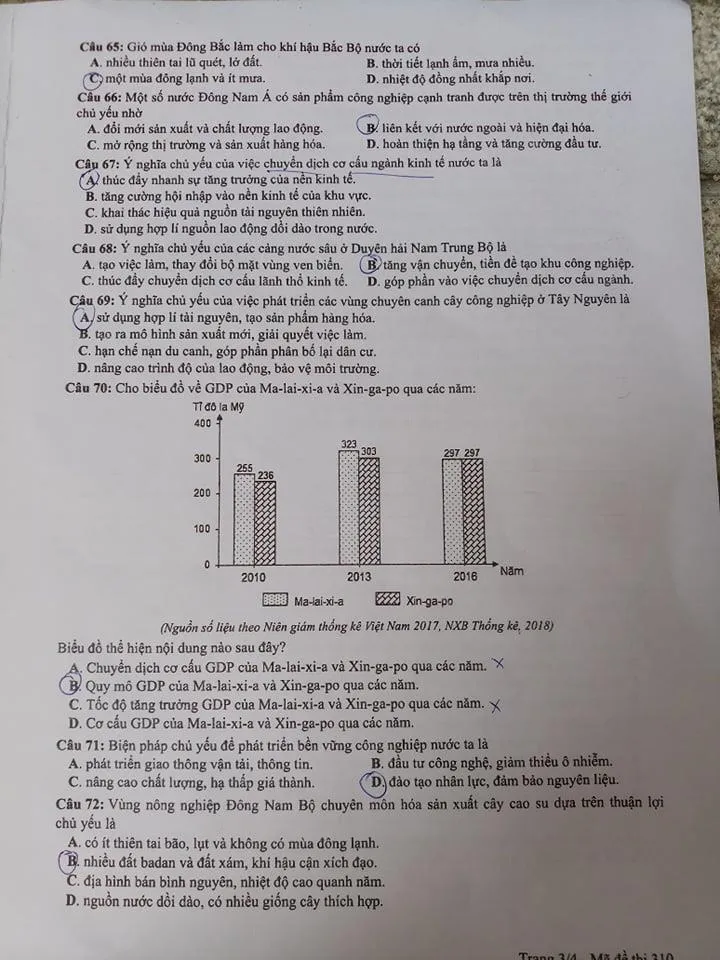 Đề thi và gợi ý bài giải môn Địa lý kỳ thi THPT quốc gia 2019 ảnh 3 Đề thi và gợi ý bài giải môn Địa lý kỳ thi THPT quốc gia 2019 ảnh 3