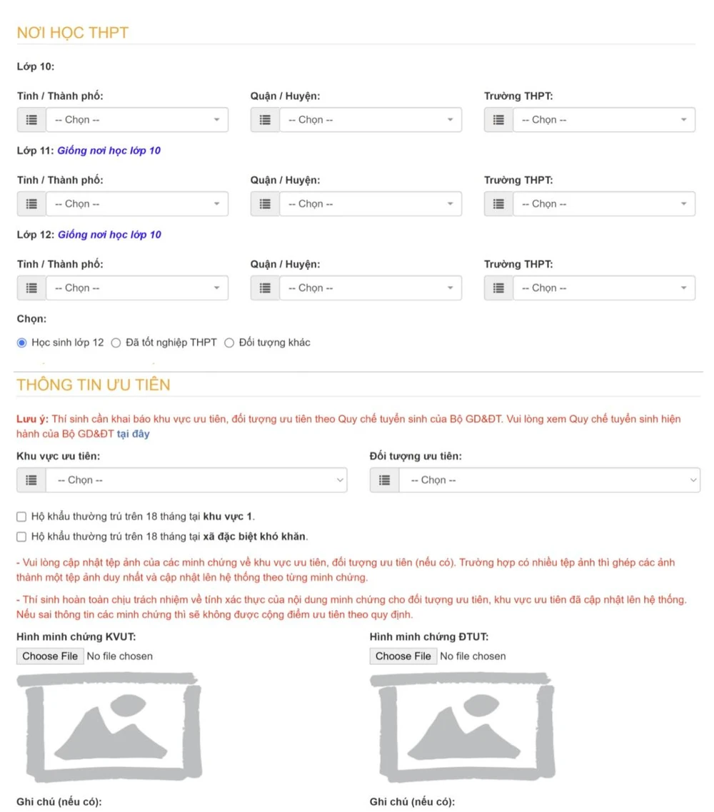 Cách điền hồ sơ đăng ký thi, xét tuyển kỳ thi đánh giá năng lực 2022 ảnh 2