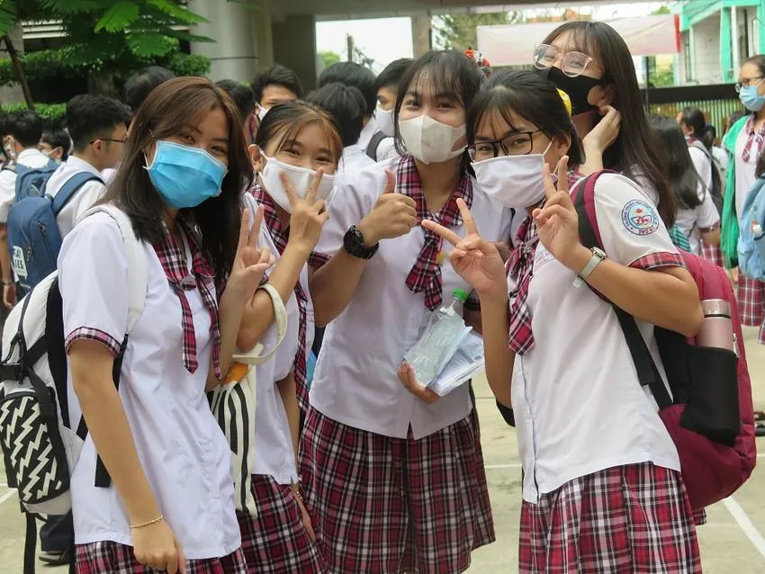 Thí sinh dự thi tốt nghiệp THPT tại TP.HCM năm 2020. Ảnh: PA