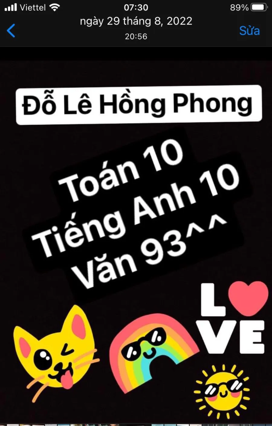 Vũ Ngọc Bích đặt mục tiêu đậu vào Trường THPT Chuyên Lê Hồng Phong từ cuối tháng 8-2022. Ảnh: FBNV