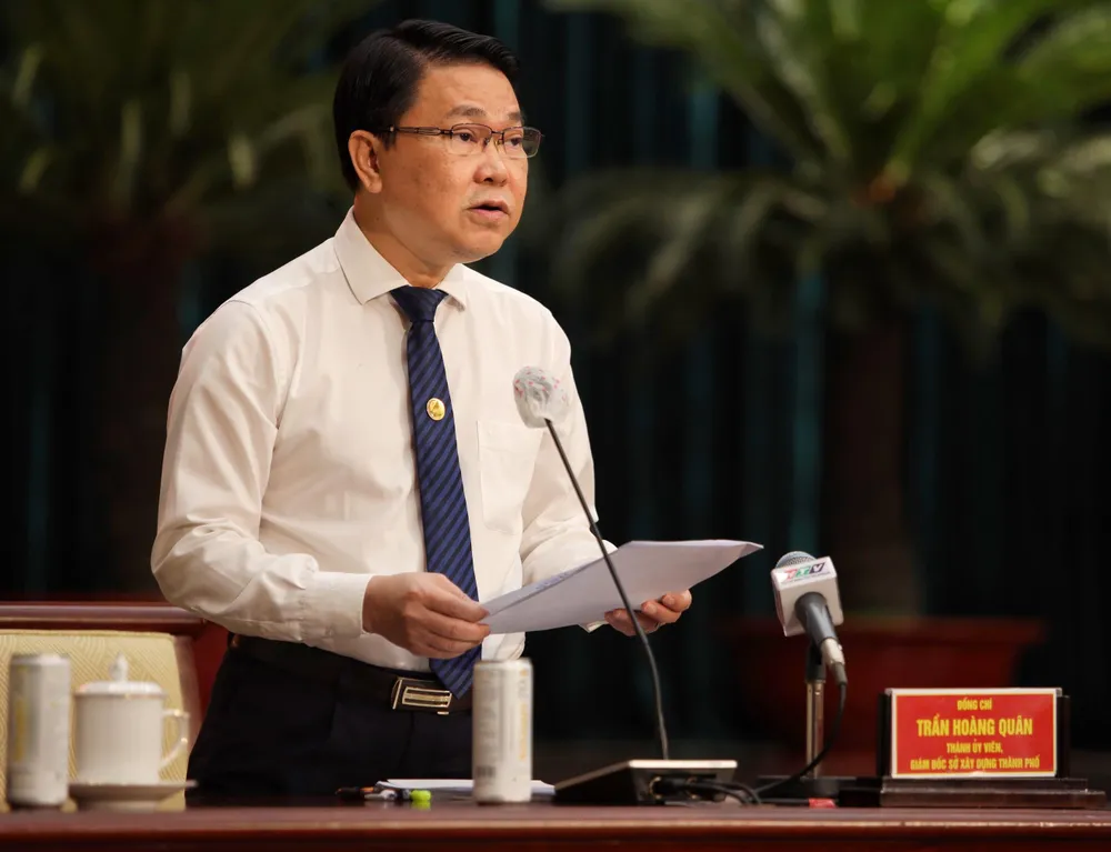 Ông Trần Hoàng Quân, Giám đốc Sở Xây dựng, cho biết trong giai đoạn sắp tới, TP đặt mục tiêu phát triển 50 triệu m2 sàn nhà ở. Ảnh: NGUYỆT NHI