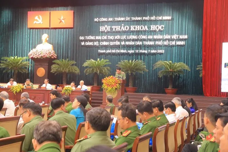 Hội thảo được tổ chức nhân kỷ niệm 100 ngày sinh của Đại tướng Mai Chí Thọ. Ảnh: VÕ THƠ