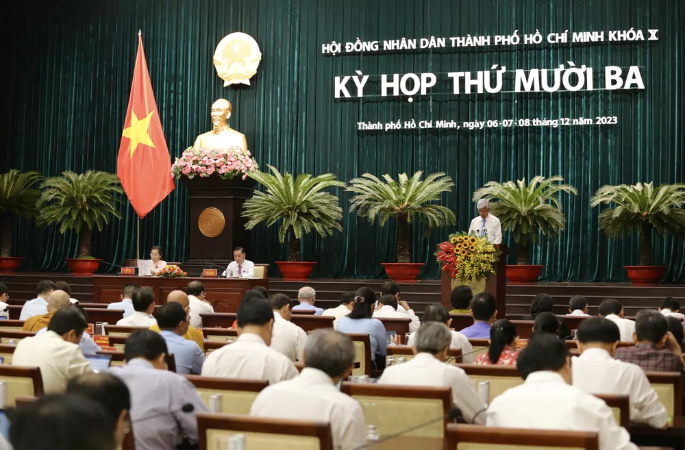 Kỳ họp thứ 13 hồi tháng 12-2023. Ảnh: BẢO PHƯƠNG HĐND TP.HCM triệu tập kỳ họp chuyên đề, làm công tác nhân sự- HĐND-TPHCM-trieu-tap-ky-hop.jpg