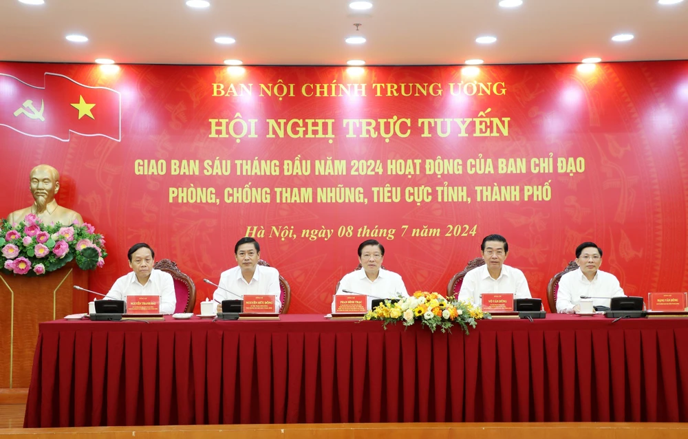 Ban Nội chính Trung ương tổ chức Hội nghị trực tuyến giao ban 6 tháng đầu năm 2024 hoạt động của Ban Chỉ đạo phòng, chống tham nhũng, tiêu cực tỉnh, thành phố. Ảnh: X.Đ Trưởng ban Nội chính Trung ương: Xử nghiêm các tổ chức, cá nhân có sai phạm liên quan đến Tập đoàn Phúc Sơn, Thuận An-ban-noi-chinh-trung-uong-hop-6-thang-ve-cong-tac-tham-nhung.jpg