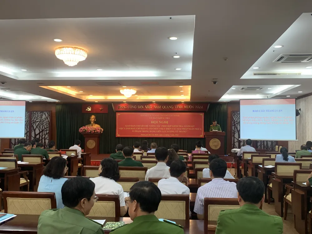 Toàn cảnh hội nghị. Ảnh: THANH TUYỀN Chủ nhiệm UBKT Thành ủy TP.HCM: Người làm kiểm tra cũng không vui khi ký quyết định kỷ luật cán bộ-chu-nhiem-ubkttu-tphcm-ky-luat-can-bo (3).JPG