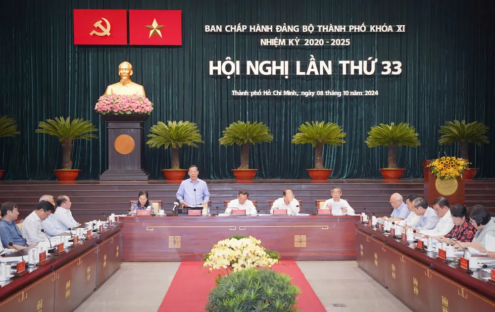 Thành ủy TP.HCM vừa có thông báo phân công công tác Thường trực Thành ủy, các ủy viên Ban Thường vụ Thành ủy... Ảnh: THUẬN VĂN Thành ủy TP.HCM phân công lại nhiệm vụ lãnh đạo chủ chốt-Thành ủy TP.HCM.jpg