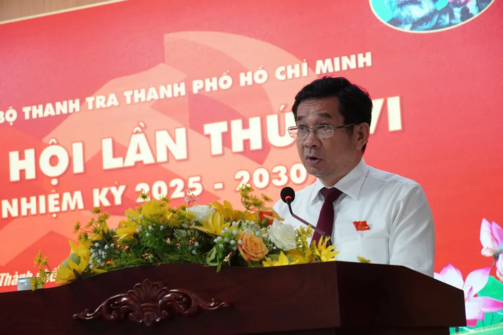 Phó Chủ tịch Thường trực UBND TP.HCM Dương Ngọc Hải phát biểu tại hội nghị. Ảnh: THANH THÙY Sớm xây dựng đề án sắp xếp Thanh tra TP.HCM sáp nhập tỉnh -Thanh-tra-TPHCM (4).jpg