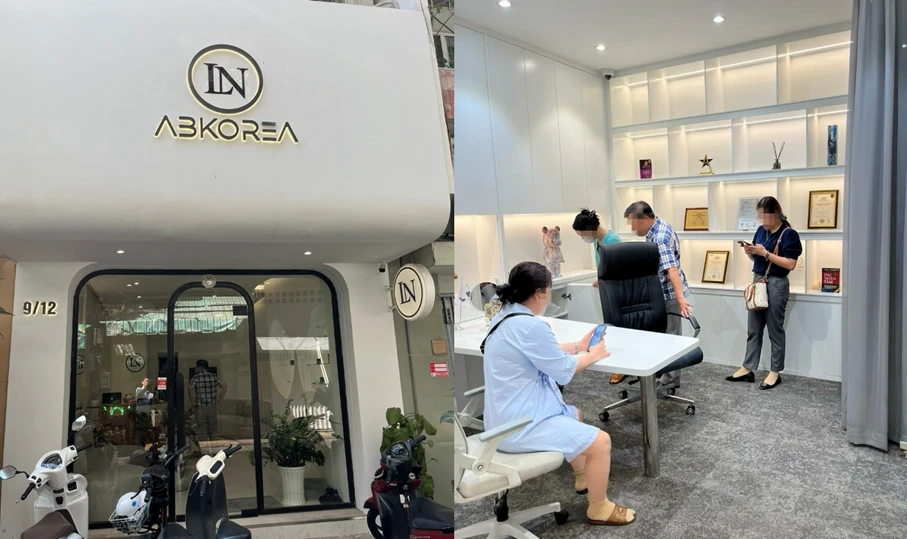 “LN ABKOREA” ngang nhiên hoạt động trái phép ngay trung tâm quận 1. Ảnh: SYT hoat-dong-trai-phep2.png