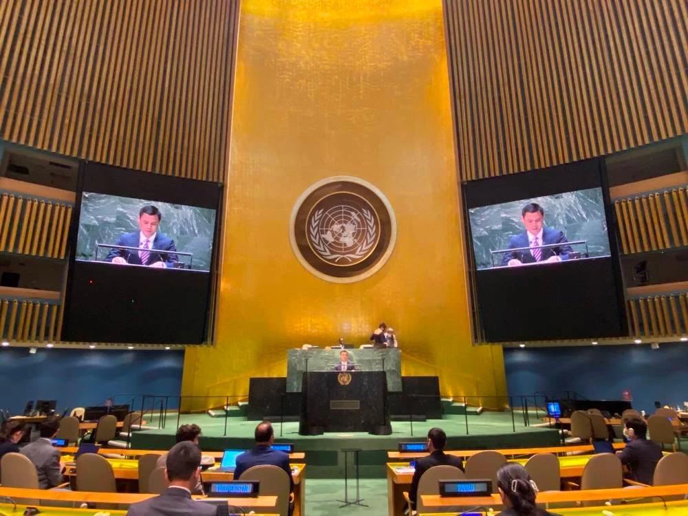 Đại sứ Đặng Hoàng Giang phát biểu tại cuộc họp. Ảnh: VT