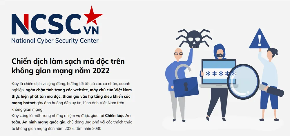Người dân có thể tham gia &apos;Chiến dịch làm sạch mã độc trên không gian mạng năm 2022&apos;.