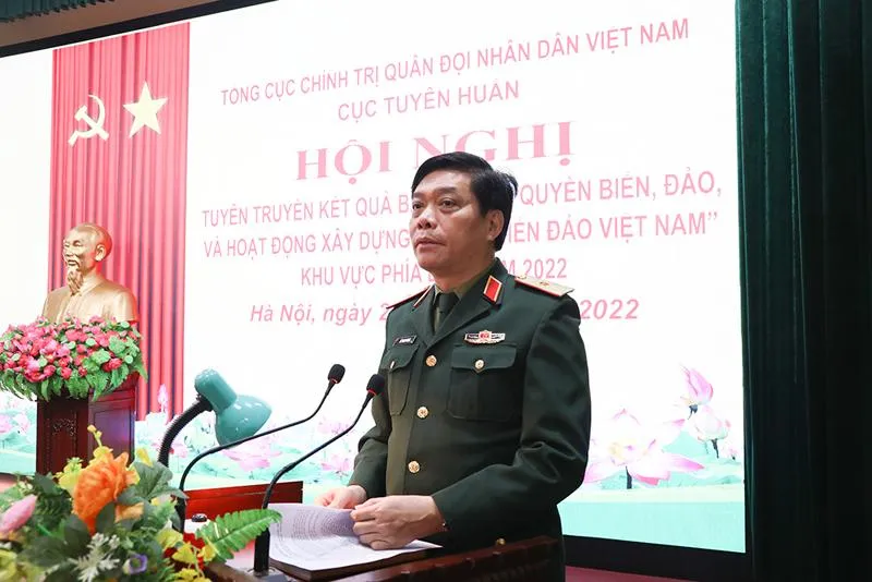 Thiếu tướng Đỗ Thanh Phong phát biểu tại hội nghị. Ảnh: MOD Thiếu tướng Đỗ Thanh Phong phát biểu tại hội nghị. Ảnh: MOD