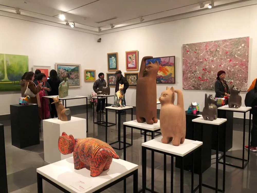 Hình ảnh những chú mèo 'du xuân' tại triển lãm. Ảnh: VT. Hình ảnh những chú mèo 'du xuân' tại triển lãm. Ảnh: VT.