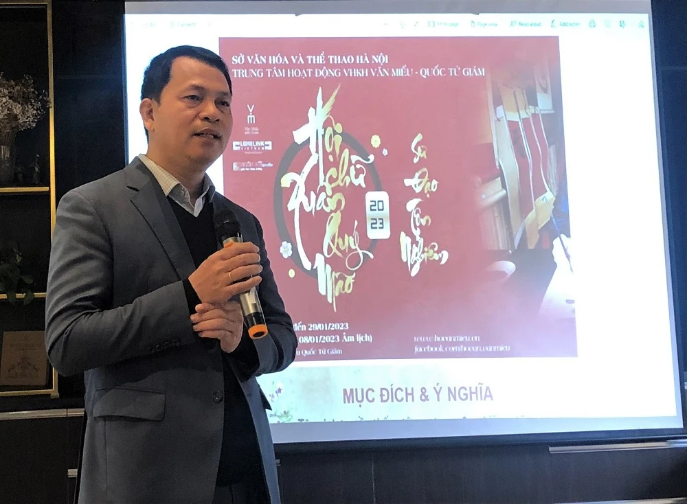 Ông Lê Xuân Kiêu, Giám đốc Trung tâm Hoạt động Văn hóa Khoa học Văn Miếu-Quốc Tử Giám. Ảnh: VT