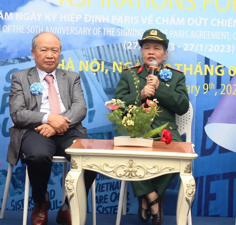 Bà Nguyễn Thị Hòa, nguyên chính trị viên đội nữ lái xe Trường Sơn. Ảnh: VT