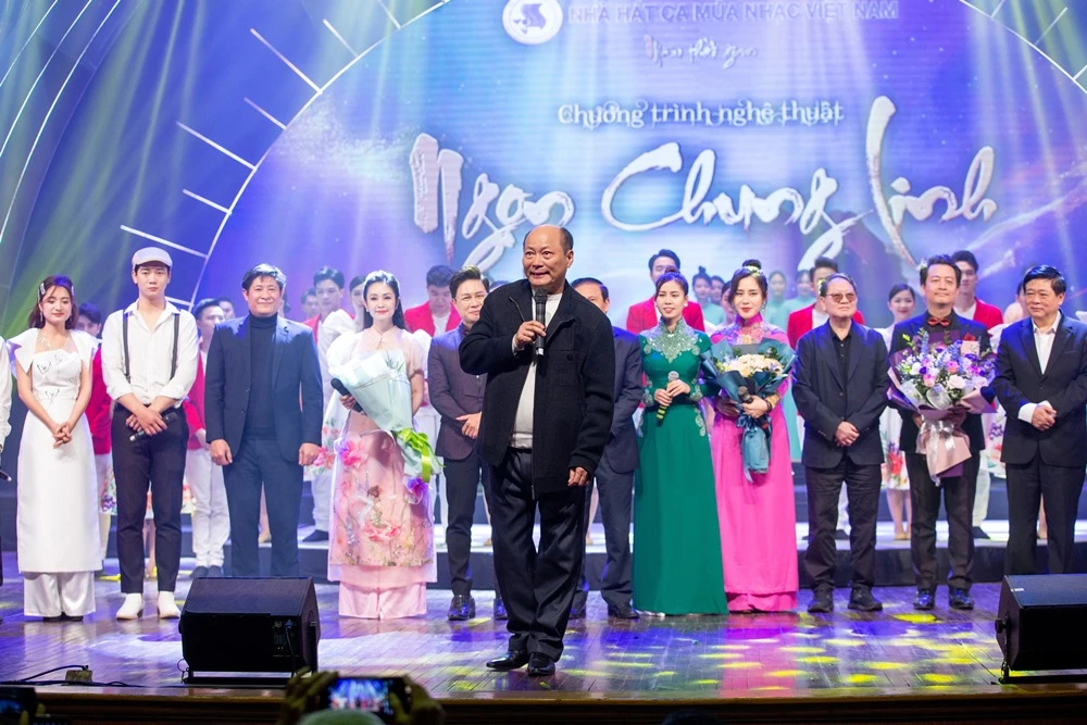 Giáo sư, Viện sĩ, họa sĩ Ngô Xuân Bính trong chương trình. Ảnh: VT