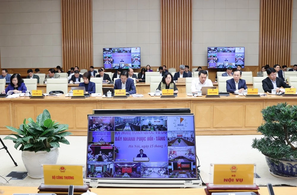 Hội nghị được tổ chức trực tuyến, kết nối với các địa phương. Ảnh: VT Hội nghị được tổ chức trực tuyến, kết nối với các địa phương. Ảnh: VT