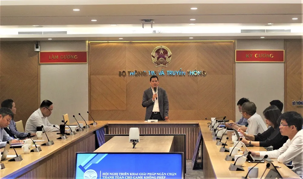 Ông Lê Quang Tự Do, Cục trưởng Cục Phát thanh Truyền hình và Thông tin điện tử tại hội nghị. Ảnh: VT.