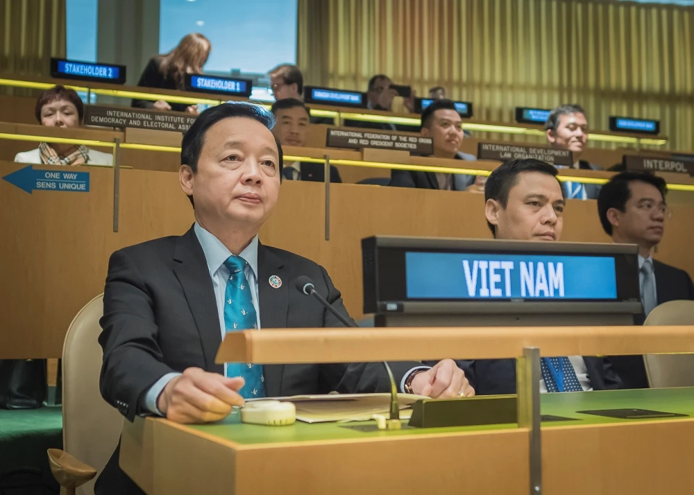 Phó Thủ tướng Trần Hồng Hà tại Hội nghị của Liên hợp quốc. .Ảnh: BNG.