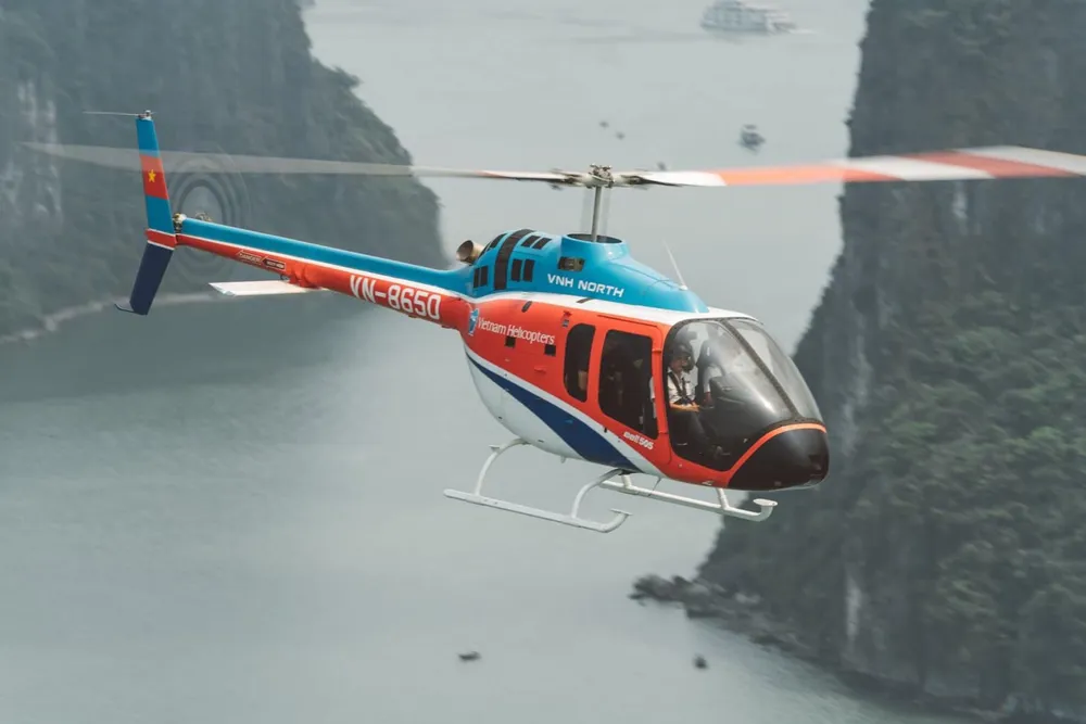 Máy bay trực thăng Bell 505 (số hiệu VN-8650. Ảnh: Công ty trực thăng miền Bắc Máy bay trực thăng Bell 505 (số hiệu VN-8650. Ảnh: Công ty trực thăng miền Bắc
