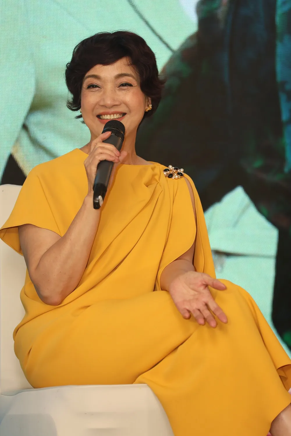 NSND Lê Khanh chia sẻ tại cuộc họp báo. Ảnh: VT NSND Lê Khanh chia sẻ tại cuộc họp báo. Ảnh: VT