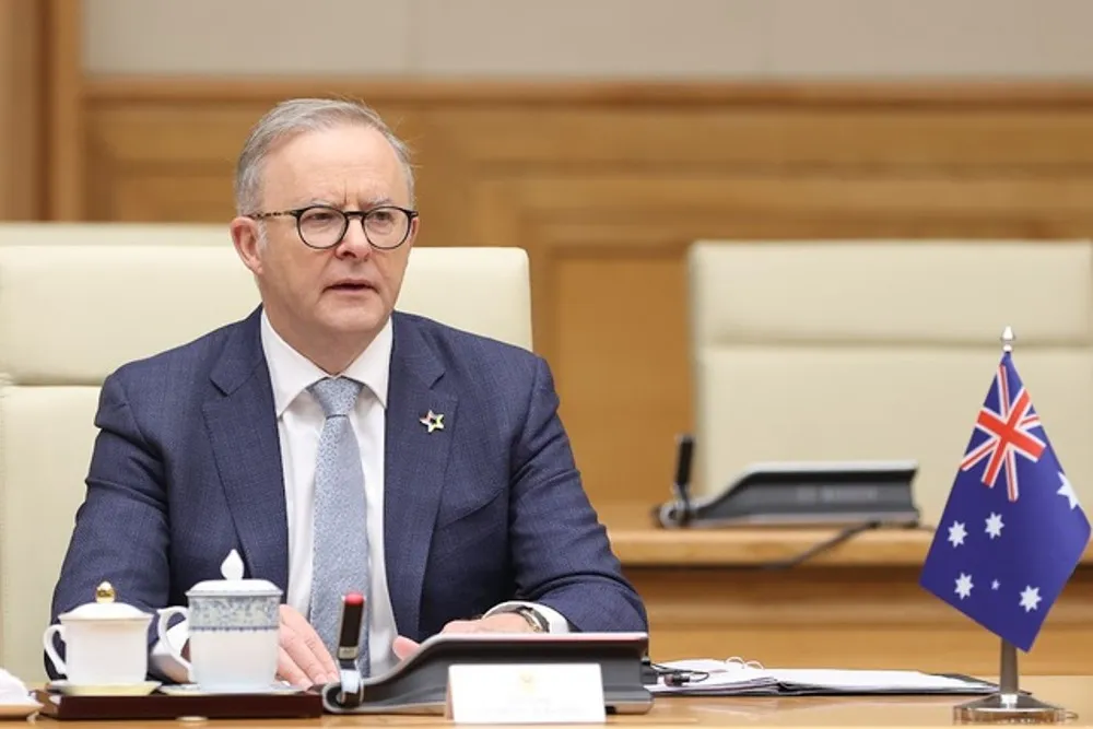 Thủ tướng Anthony Albanese tại cuộc hội đàm. Ảnh: VGP Thủ tướng Anthony Albanese tại cuộc hội đàm. Ảnh: VGP