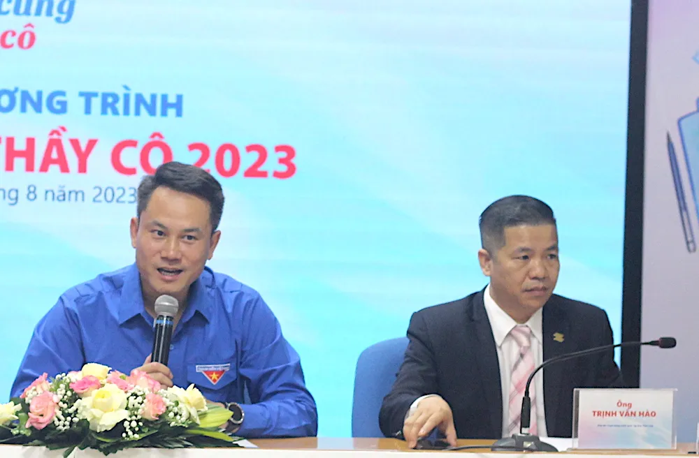 Phó Chủ tịch Thường trực Hội LHTN Việt Nam Nguyễn Kim Quy trả lời câu hỏi của báo chí. Ảnh: VT