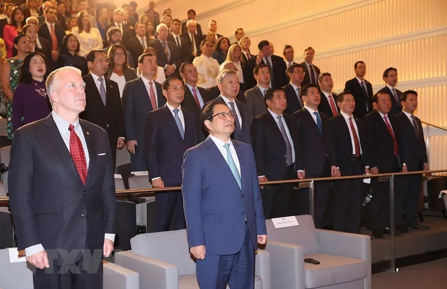 Thủ tướng Phạm Minh Chính dự Lễ chào mừng Quan hệ Đối tác Chiến lược Toàn diện Việt Nam - Mỹ. Ảnh: TTXVN ttxvnvnhoa_ky1.jpg