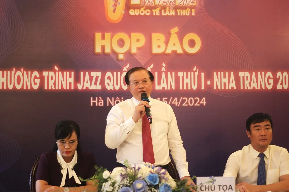 Thứ trưởng Bộ VH-TT&DL Tạ Quang Đông phát biểu tại sự kiện. Ảnh: VIẾT THỊNH. nhạc Jazz