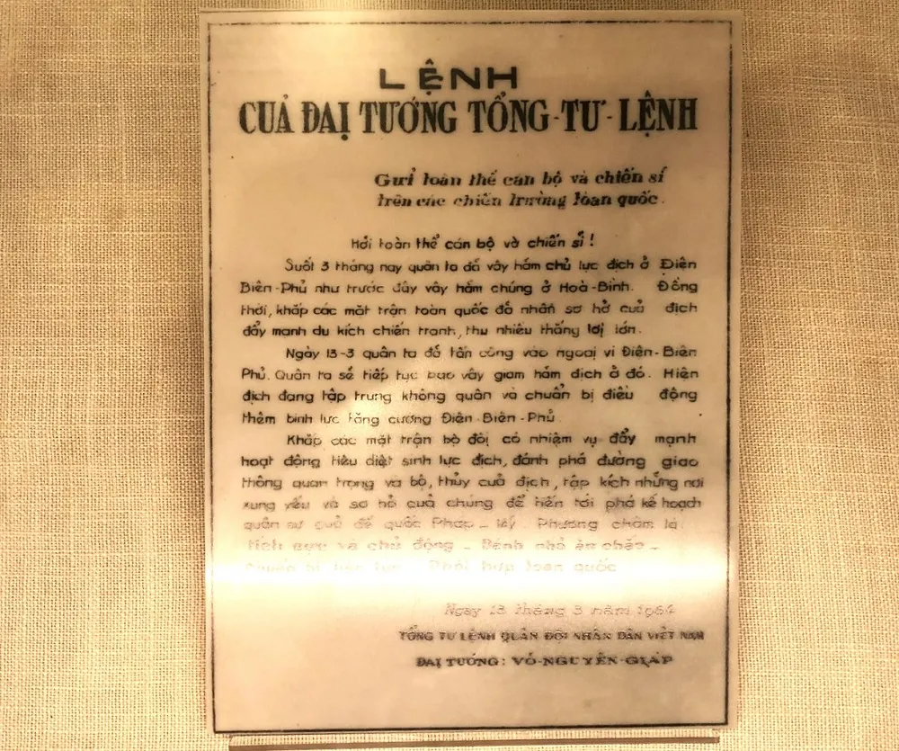 Lệnh của Đại tướng Võ Nguyên Giáp gửi toàn thể cán bộ và chiến sĩ trên các chiến trường toàn quốc. trung-bay-150-tai-lieu-hien-vat-quy-trong-chien-thang-dien-bien-phu-11.JPEG