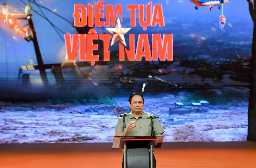 Thủ tướng Phạm Minh Chính chia sẻ tại chương trình. Ảnh: VGP. Thủ tướng Phạm Minh Chính