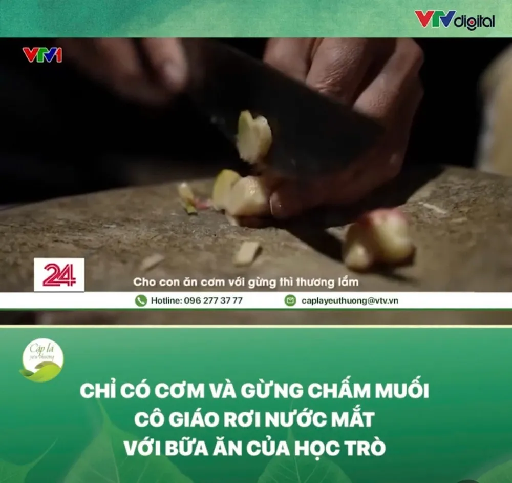 Hình ảnh trong phóng sự 'Bữa cơm trắng với gừng'. Ảnh chụp màn hình. 'Bữa cơm trắng với gừng