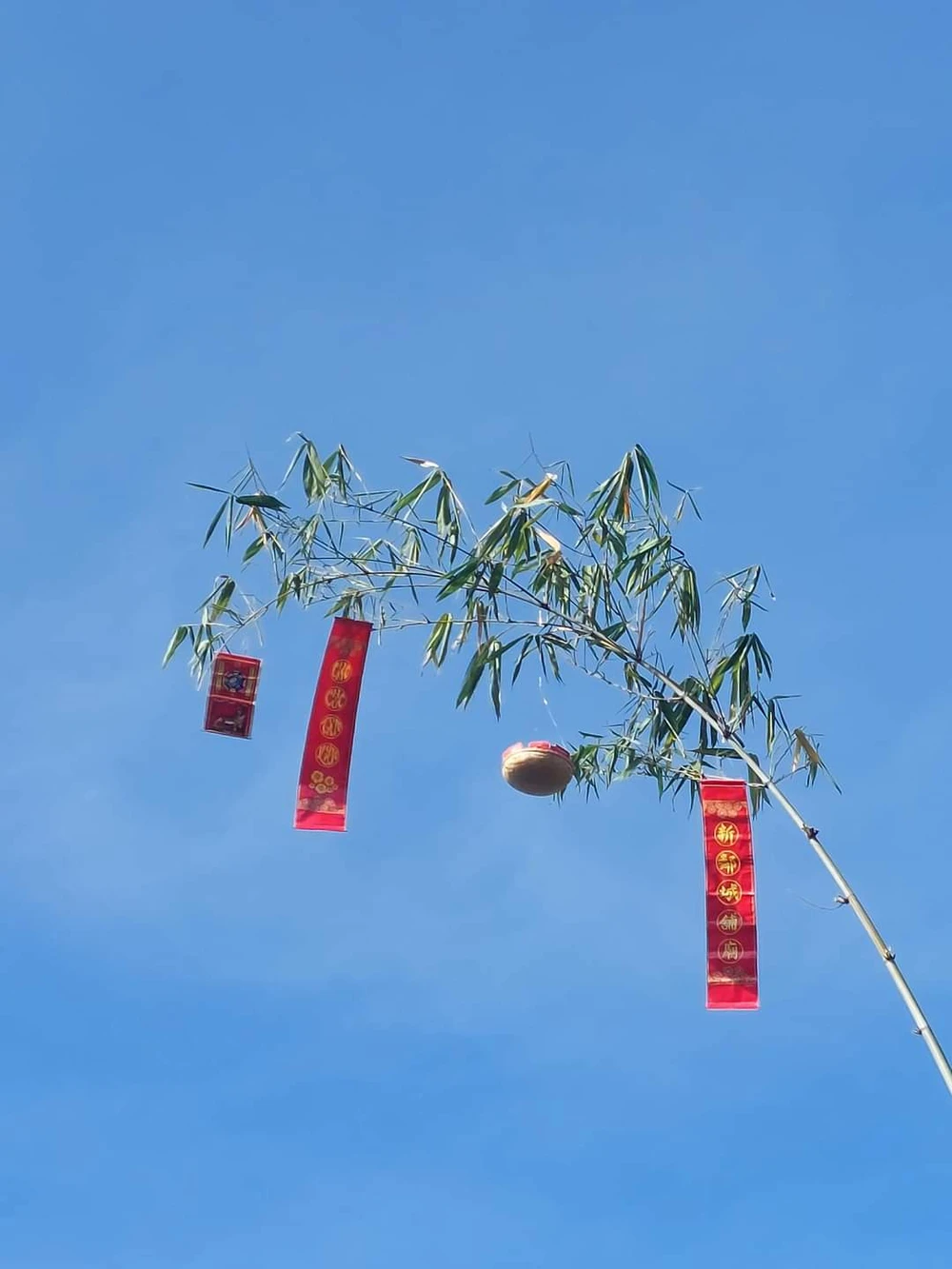 Dựng nêu tại Đình Tân Lân ngày 30 tháng Chạp